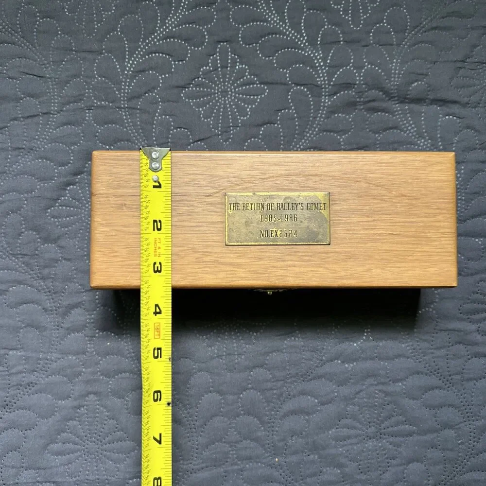 Halley's Comet 1985-1986 Brass Telescope 30x40mm Japan with Wooden Box Vintage